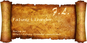 Falusy Lizander névjegykártya